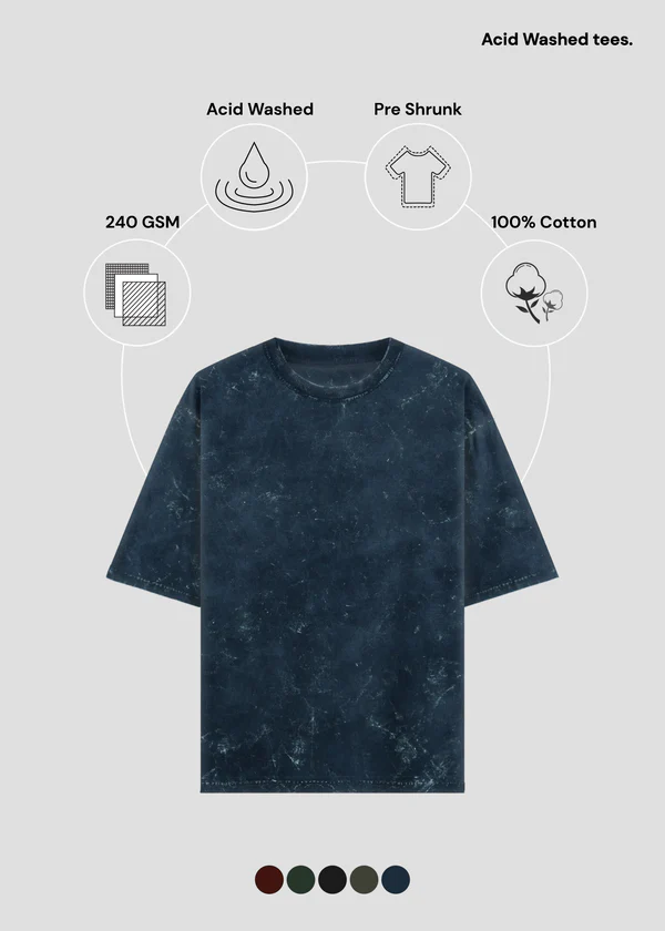 Acid Wash Oversized T-Shirts
