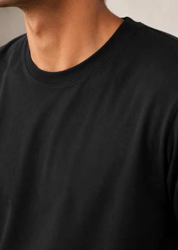 Black Full Sleeve T-Shirt - Flat lay front