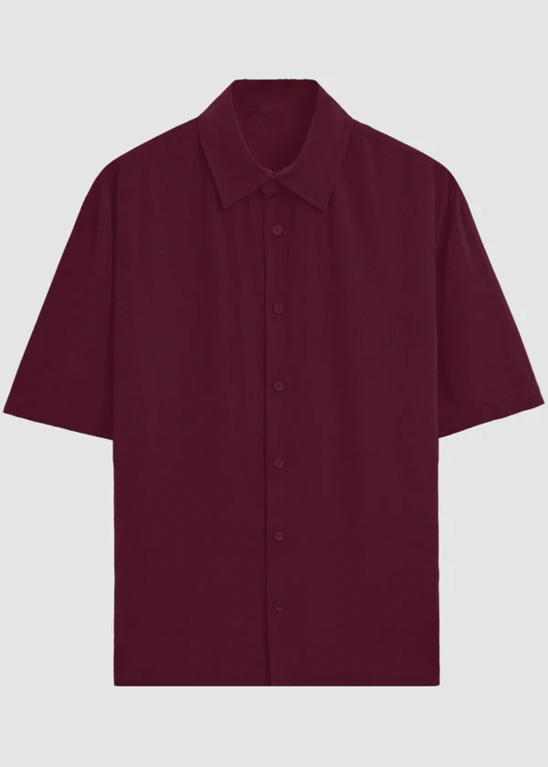 Maroon Oversized Shirt - Front flat lay
