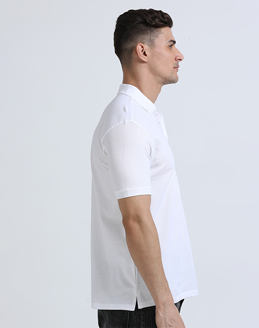 White Premium Polo T-Shirt - Right Side View