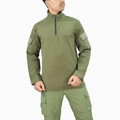 Olive Green Tactical Combat Shirt - Front View