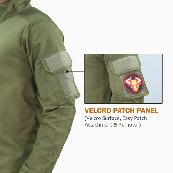 Olive Green Tactical Combat Shirt - Detail View 2