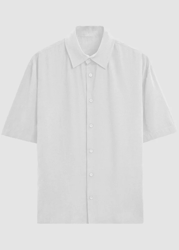 White Oversized Shirt - Front flat lay