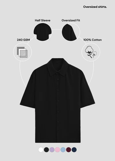 Black Oversized Shirt - Feature Infographic