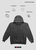 Acid Wash Hoodie - Black