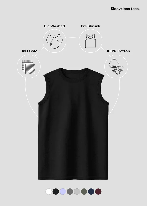 Sleeveless Tee - Black
