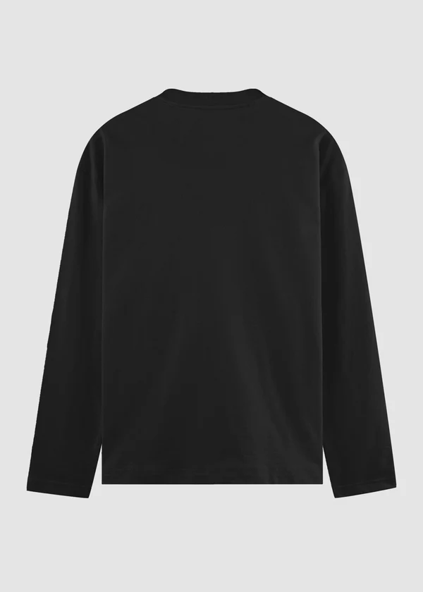Black Full Sleeve T-Shirt - Flat lay back detail