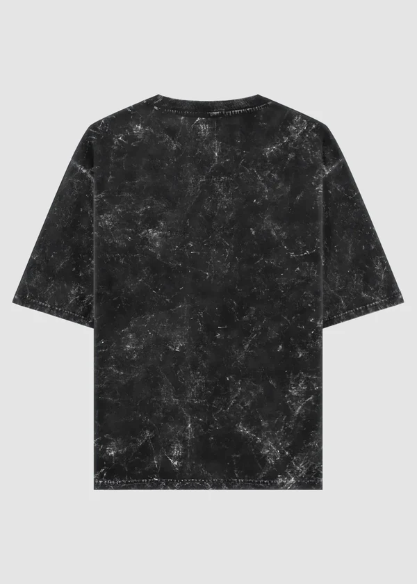 Dark Olive Acid Wash Oversized T-Shirt - Back View