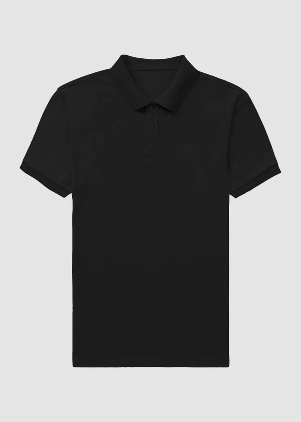 Black Premium Polo T-Shirt - Front View