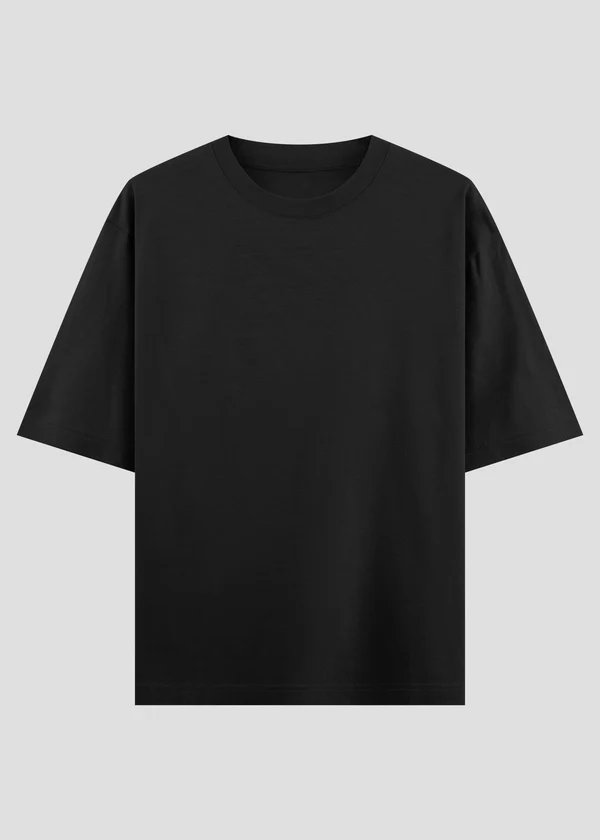 Black Oversized T-Shirt - Front View