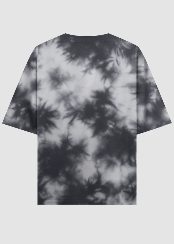 Black White Tie Dye Oversized T-Shirt - Back View