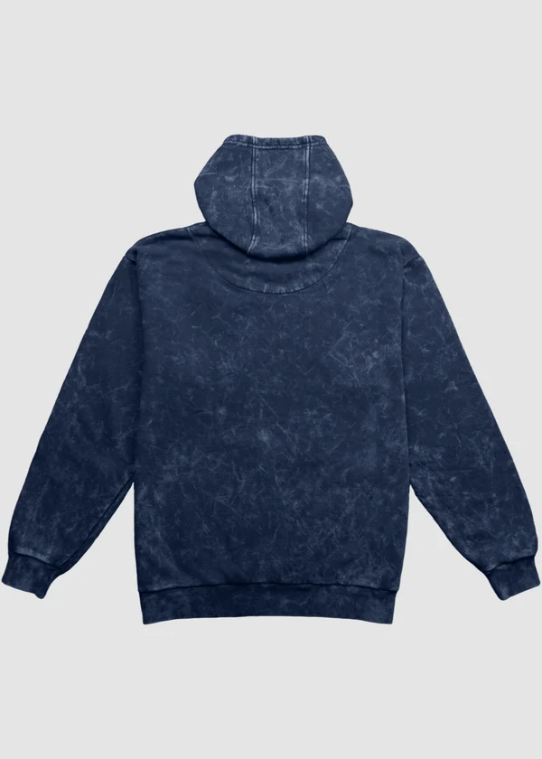 Acid Wash Hoodie - Navy Blue