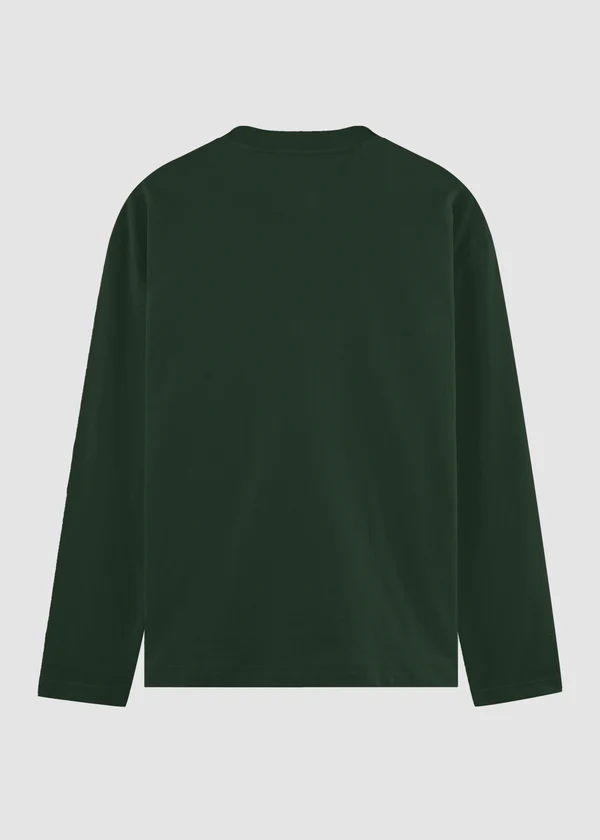 Bottle Green Full Sleeve T-Shirt - Flat lay back