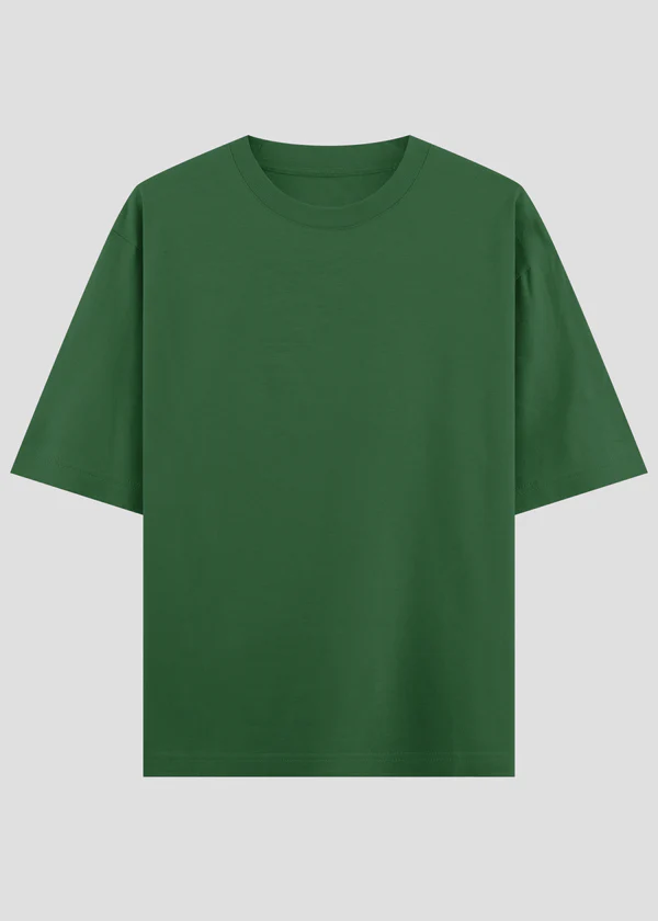 Bottle Green Oversized T-Shirt - Front View
