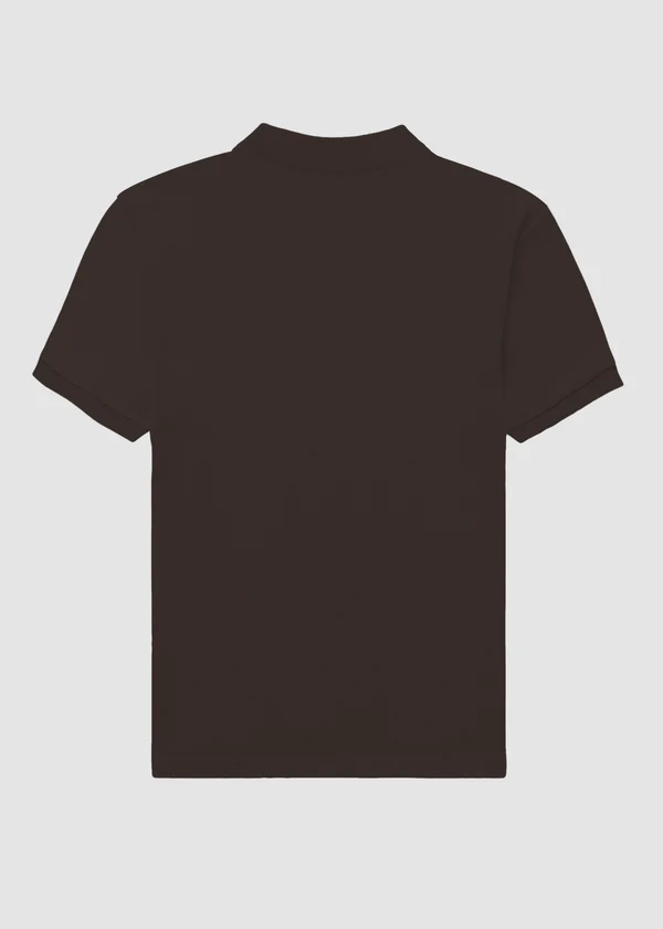 Coffee Brown Premium Polo T-Shirt - Back View