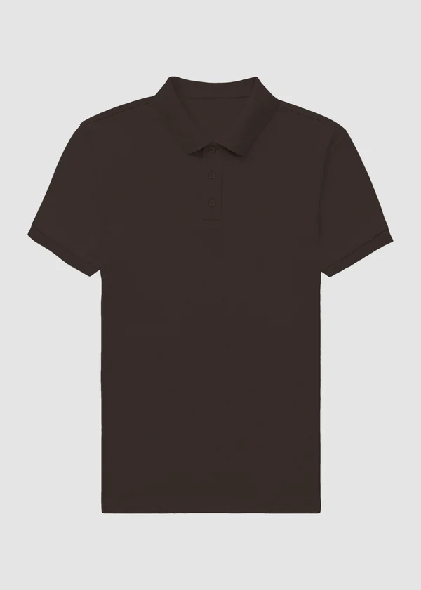 Coffee Brown Premium Polo T-Shirt - Front View