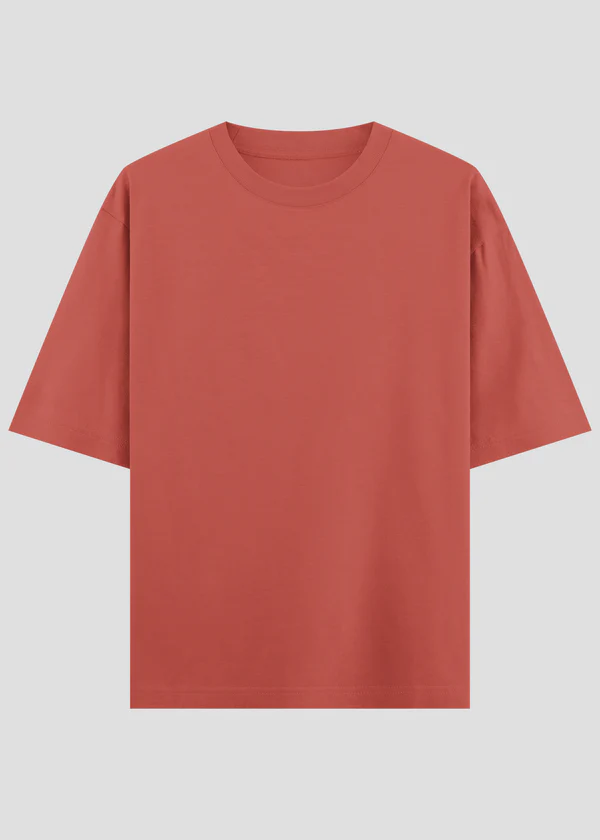 Coral Oversized T-Shirt - Front View