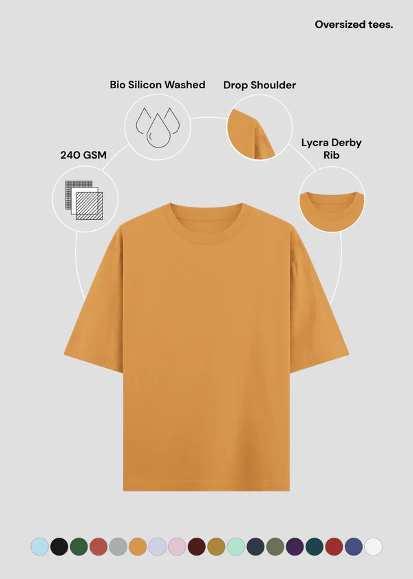 Golden Yellow Oversized T-Shirt - Feature Infographic