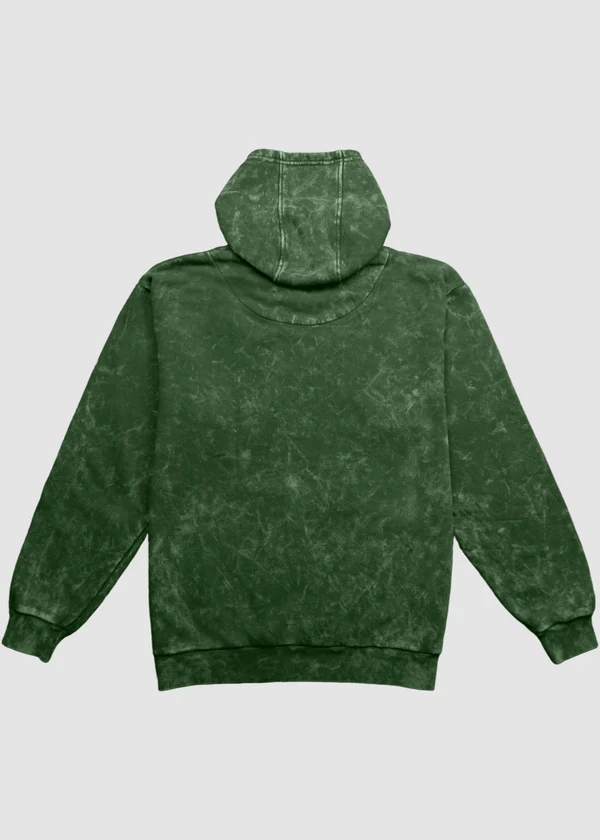 Acid Wash Hoodie - Bottle Green