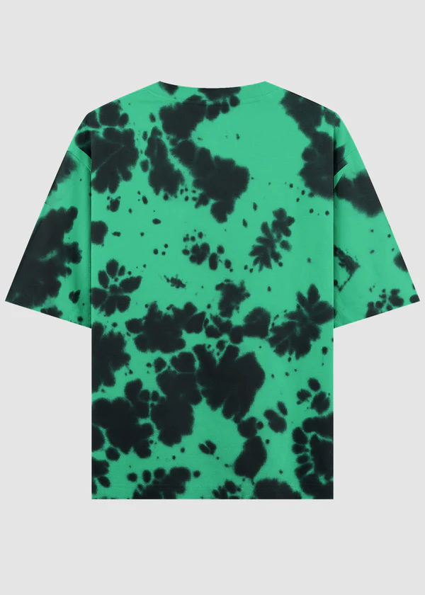 Teal Green Tie Dye Oversized T-Shirt - Back View