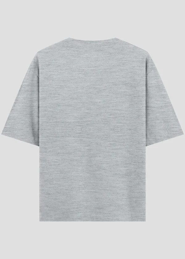 Grey Melange Oversized T-Shirt - Back View