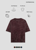 Maroon Acid Wash Oversized T-Shirt - Feature Infographic