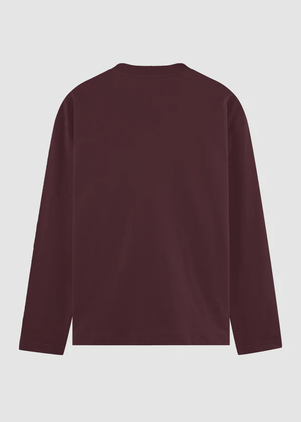 Maroon Full Sleeve T-Shirt - Flat lay back