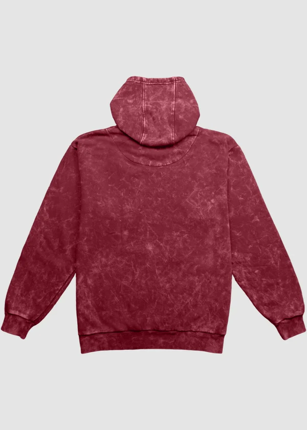 Acid Wash Hoodie - Maroon