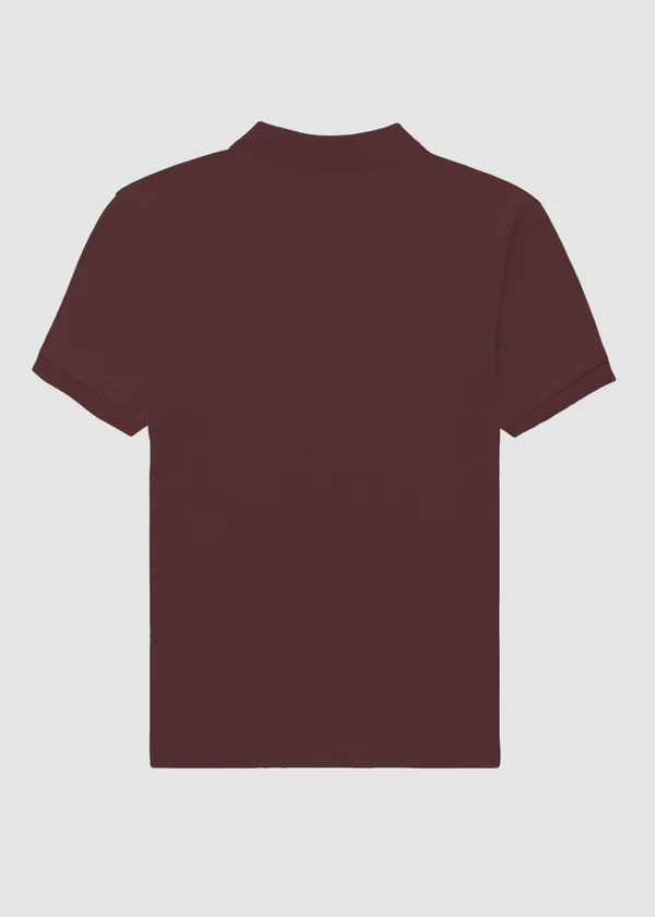 Maroon Premium Polo T-Shirt - Back View