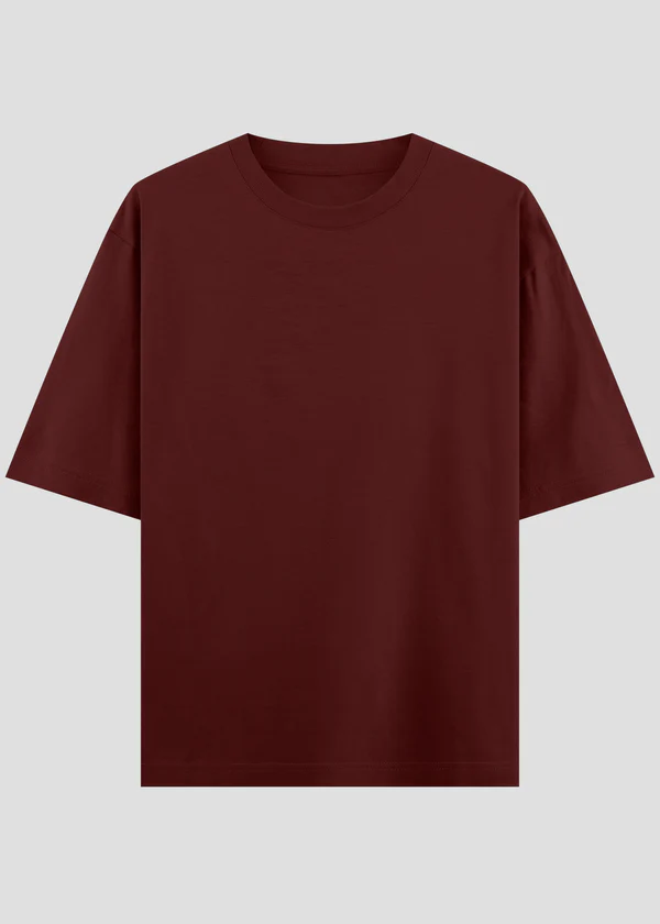 Maroon Oversized T-Shirt - Front View