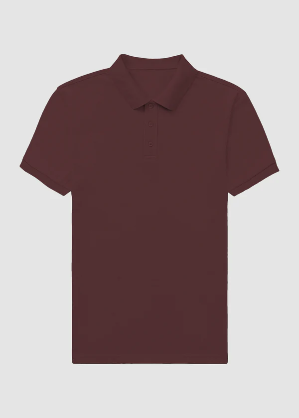 Maroon Premium Polo T-Shirt - Front View