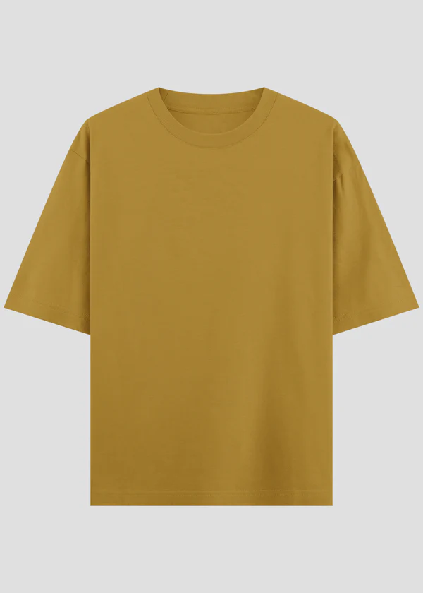 Mustard Yellow Oversized T-Shirt - Front View