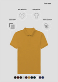 Mustard Yellow Premium Polo T-Shirt - Feature Infographic
