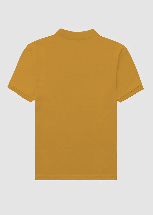 Mustard Yellow Premium Polo T-Shirt - Back View