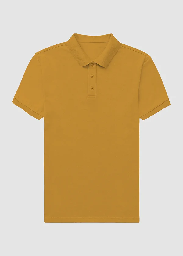 Mustard Yellow Premium Polo T-Shirt - Front View