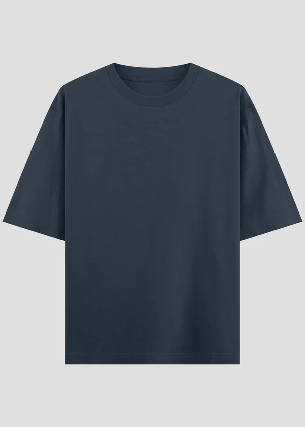 Navy Blue Oversized T-Shirt - Front View