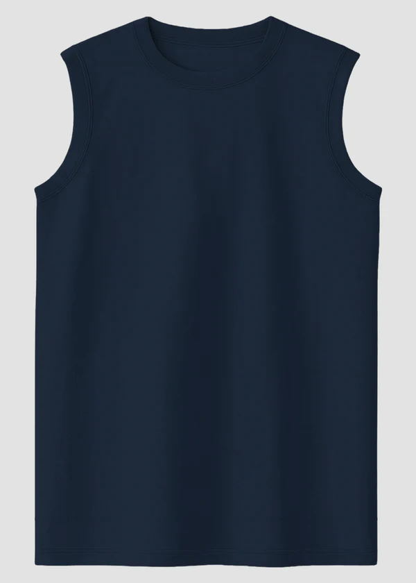 Sleeveless Tee - Navy Blue