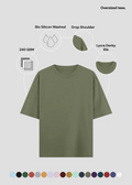 Olive Green Oversized T-Shirt - Feature Infographic