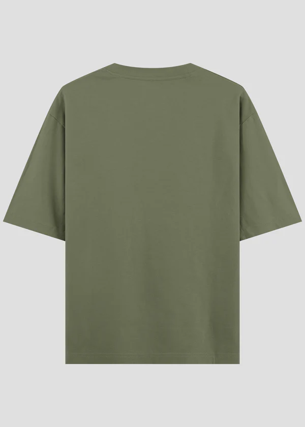 Olive Green Oversized T-Shirt - Back View