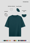 Petrol Blue Oversized T-Shirt - Feature Infographic
