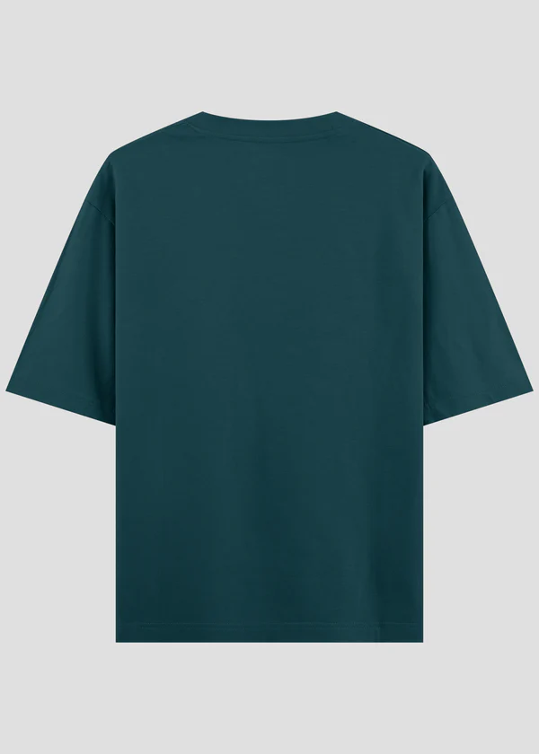 Petrol Blue Oversized T-Shirt - Back View