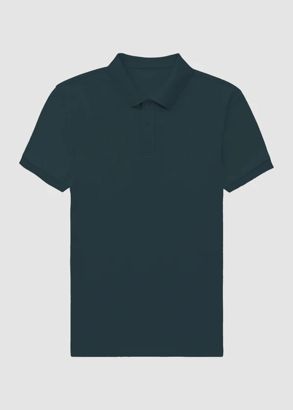 Petrol Blue Premium Polo T-Shirt - Front View