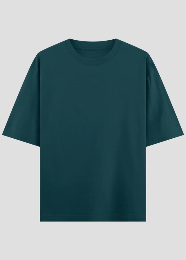 Petrol Blue Oversized T-Shirt - Front View