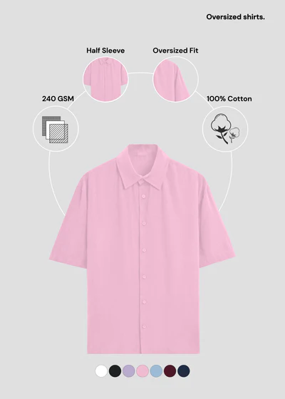 Light Pink Oversized Shirt - Feature Infographic