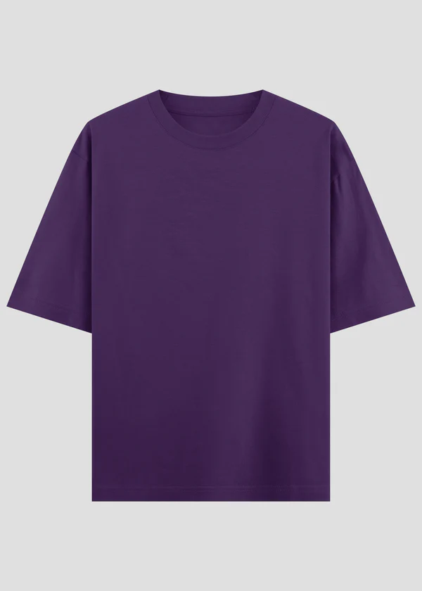 Dark Purple Oversized T-Shirt - Front View