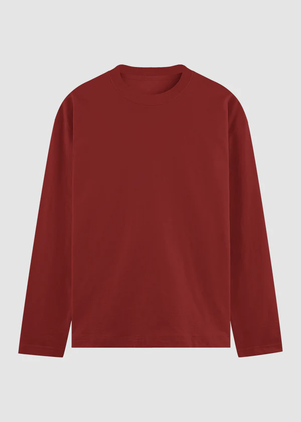 Red Full Sleeve T-Shirt - Flat lay front