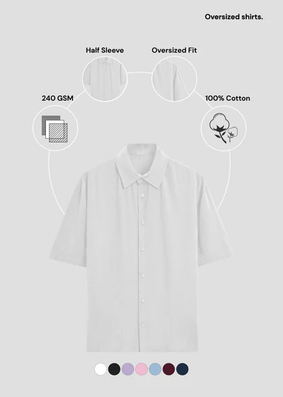 White Oversized Shirt - Feature Infographic