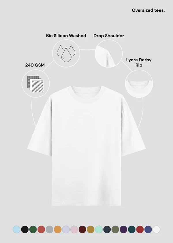 White Oversized T-Shirt - Feature Infographic