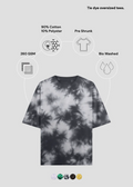 Black White Tie Dye Oversized T-Shirt - Feature Infographic