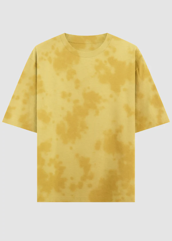 Yellow Tie Dye Oversized T-Shirt - Front View